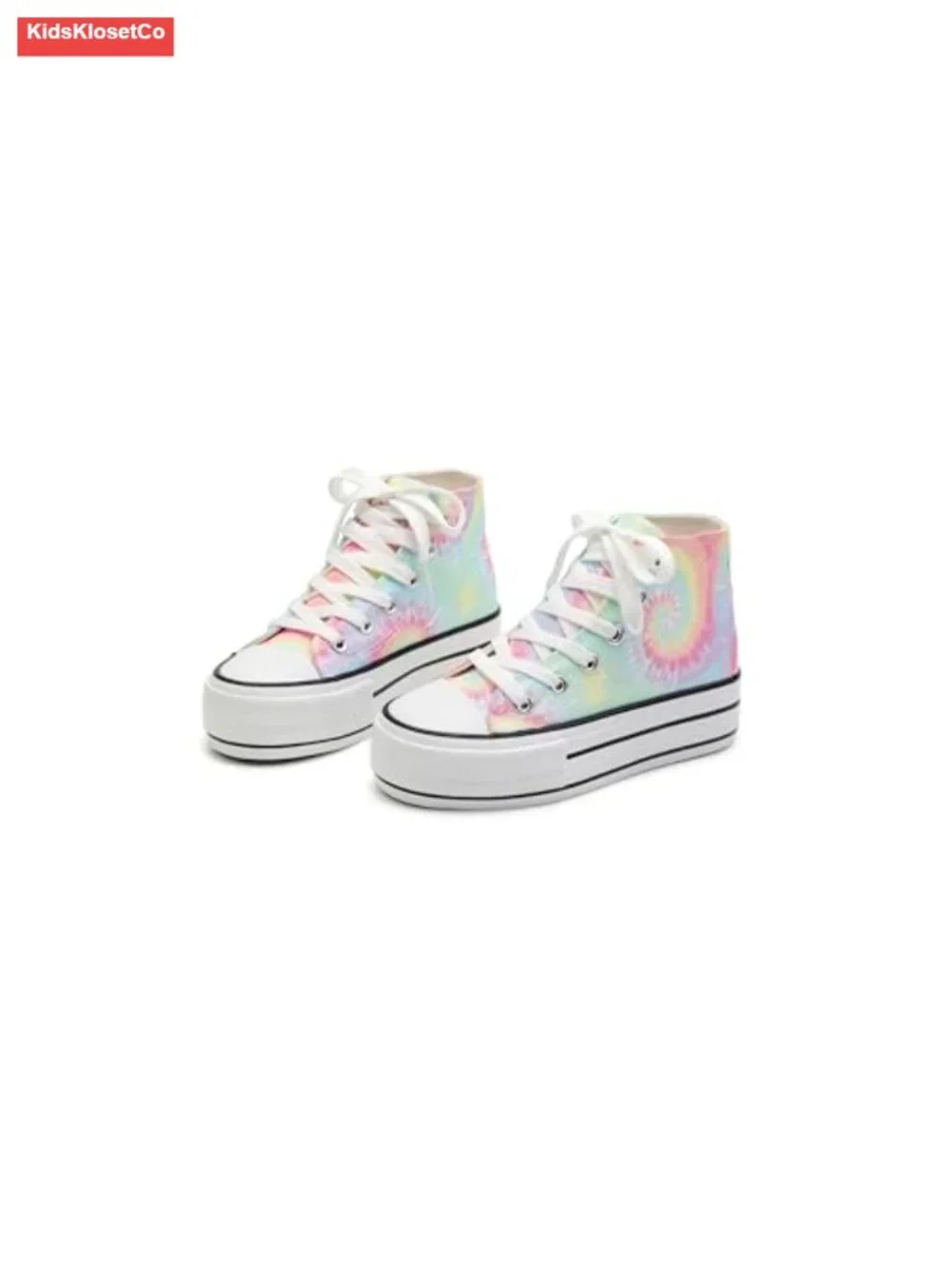 Girls Platform Canvas Sneakers Low High Top Lace-up Casual Fashion Shoes